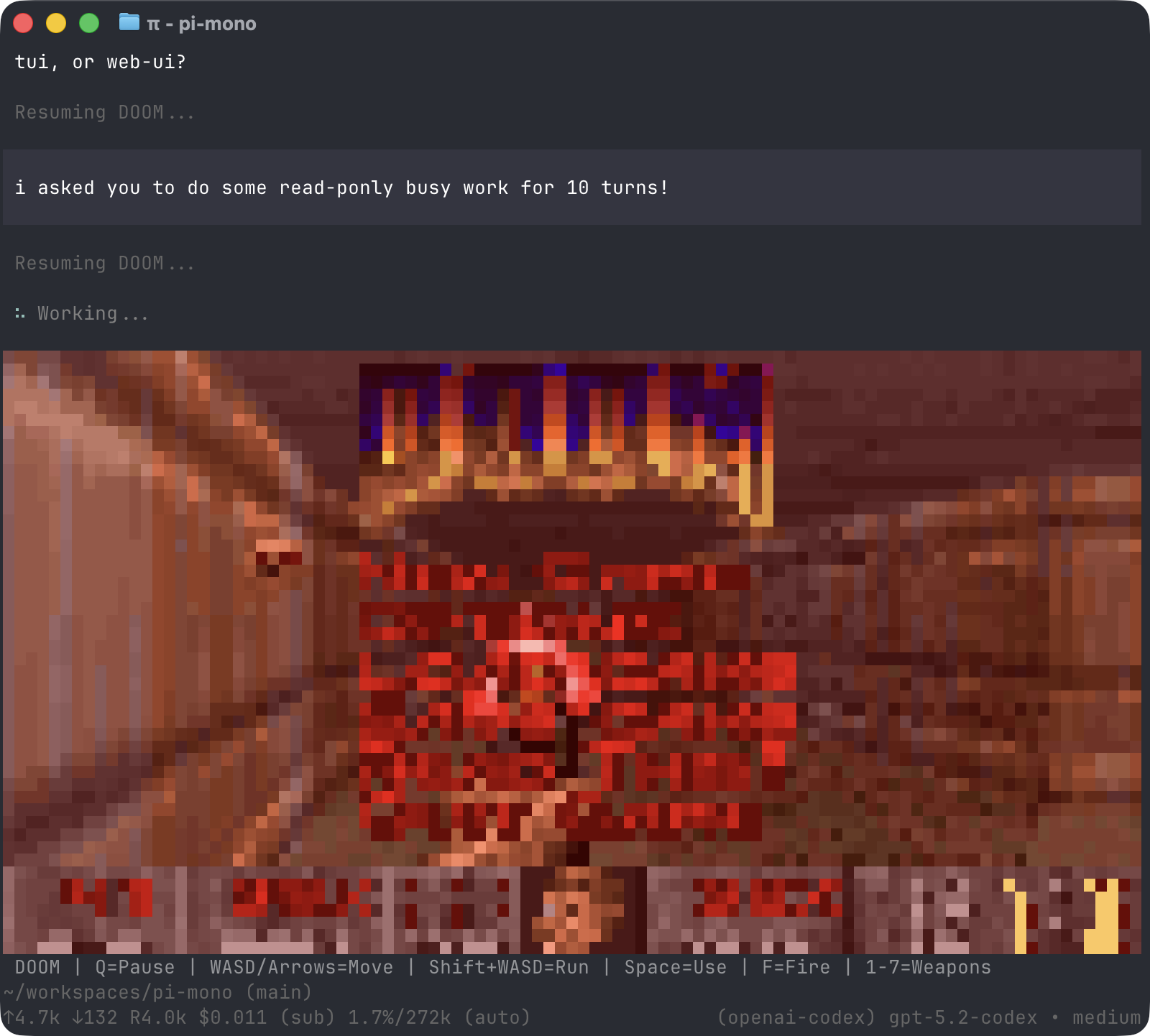 Doom running in pi